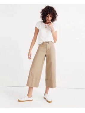 Madewell Langford High-Rise Wide Leg Latte Khakis 27